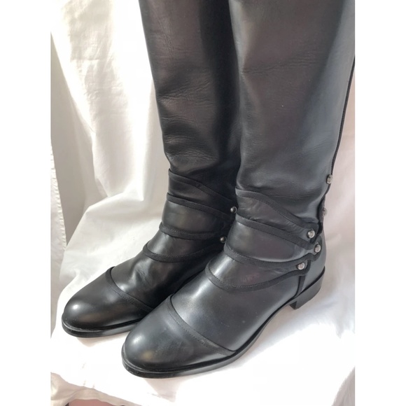 Dolce &Gabbana Knight Black Leather Boots IT 38.5 - Picture 6 of 9
